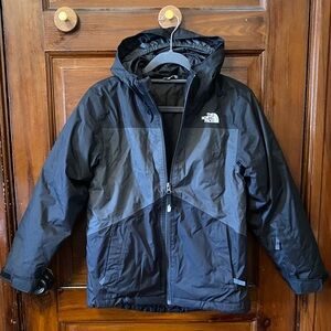 The North Face Kids Black and Gray 3 in1 winter coat